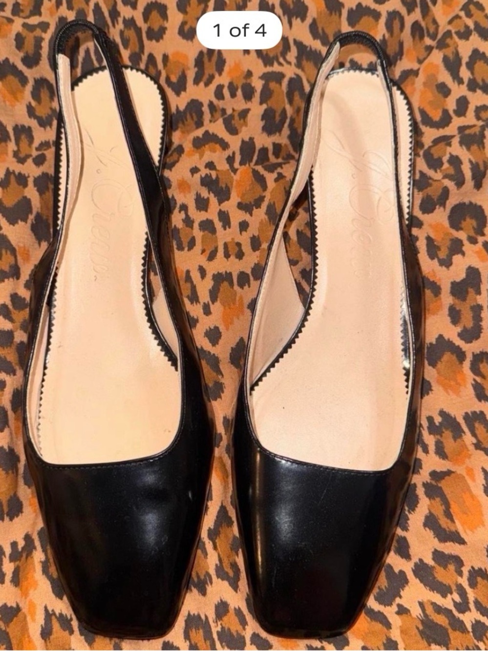 Black Leather J Crew Women’s Slingback Heel